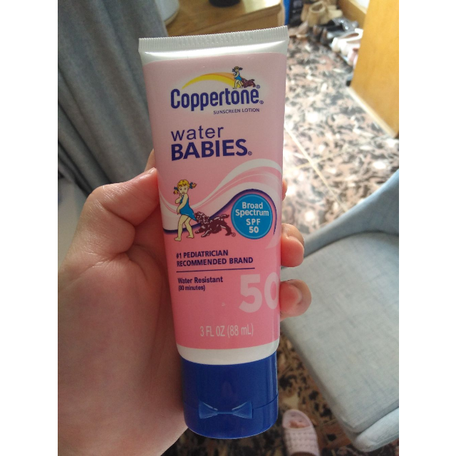 coppertone水宝宝防晒霜spf50清香防水防晒霜88ml粉色