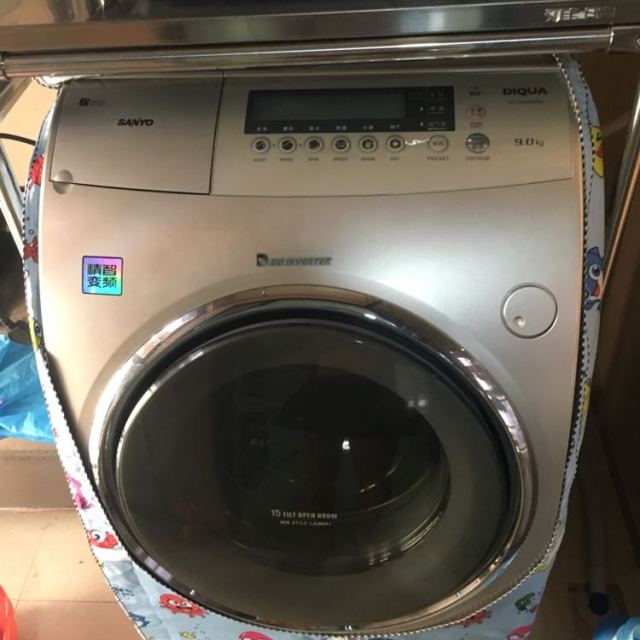 三洋洗衣机dg-l90588bhc 9公斤dd变频烘干空气洗全自动滚筒家用洗衣机