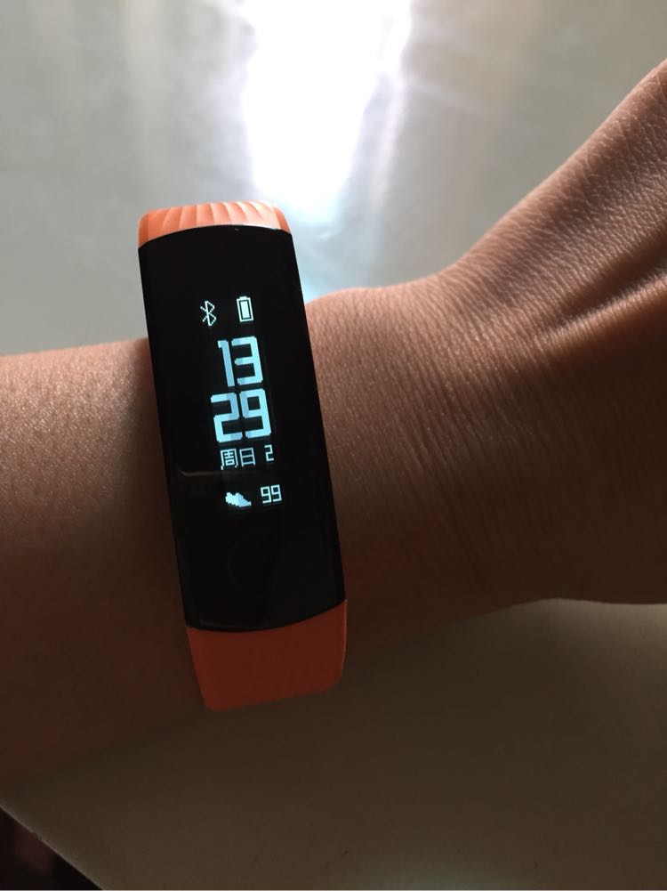 荣耀手环3 活力橙 标准版智能运动 50米防水 24小时心率监测 30天续航