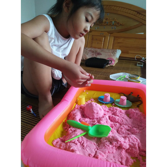 5斤粉色收纳桶套装 太空沙星空沙太空超轻不干泥粘土流动沙土1-3-6