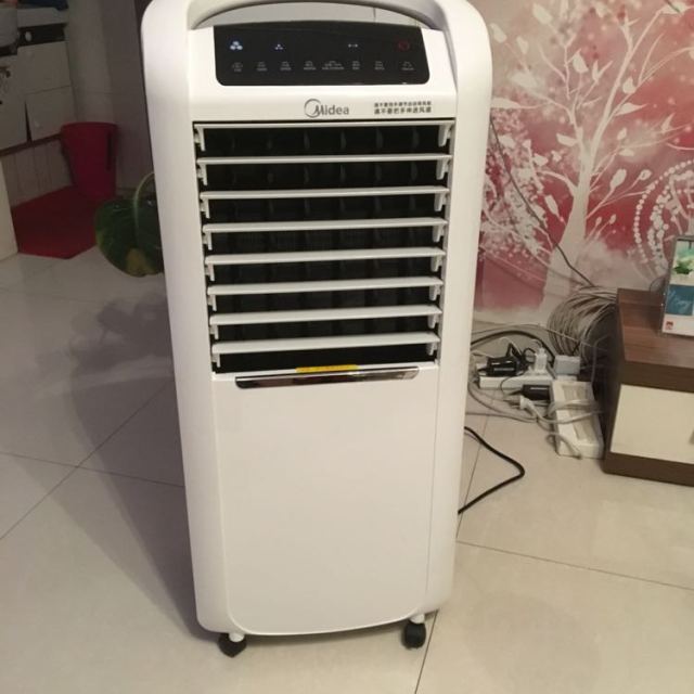 美的midea冷暖两用空调扇ad200w家用移动式空调冷风扇水冷风机遥控版