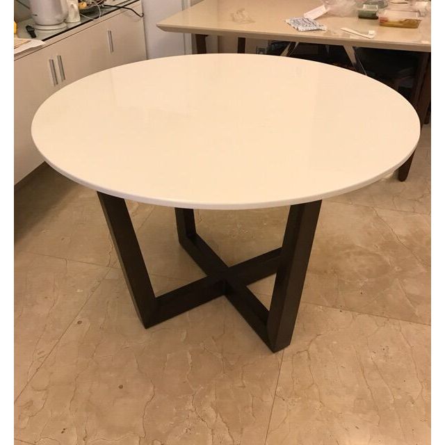 组合 圆形 大理石圆桌黑色 餐厅木质 餐桌餐椅套装 4人6人家用饭桌子