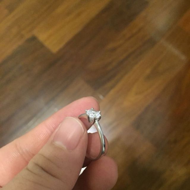 帝唐925银戒指女经典六爪60分仿真钻石戒指银饰品戒指环对戒送女友