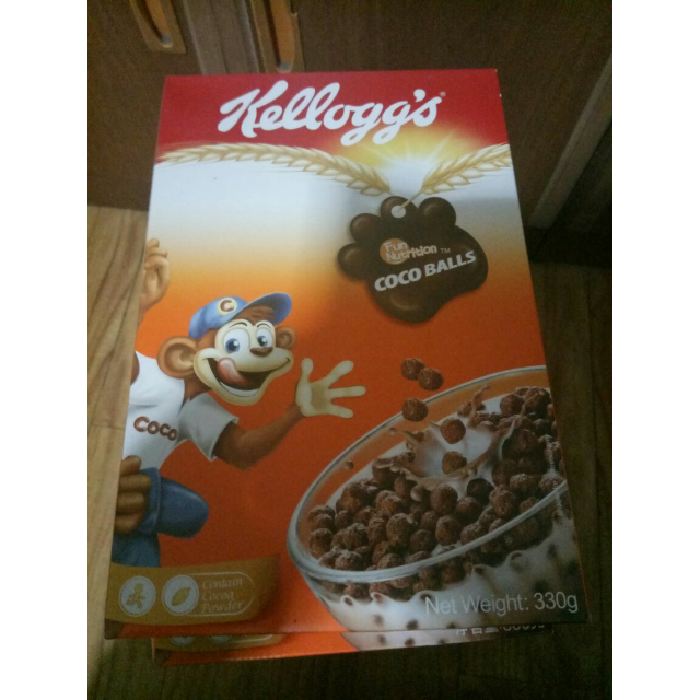 家乐氏kelloggs可可球330g泰国进口冲调营养谷物早餐盒装巧克力味麦片