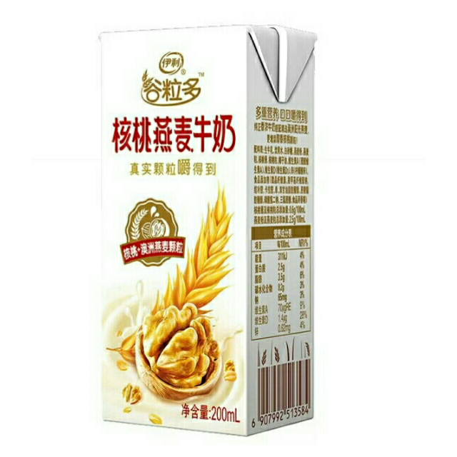 伊利穀粒多核桃燕麥牛奶200ml12盒