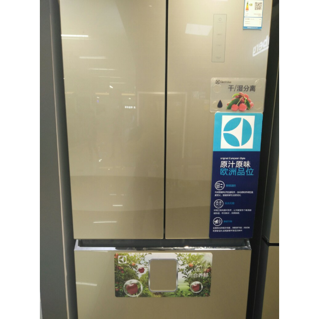 > 伊莱克斯/electrolux ehe3809gd 388升 玻璃变频风冷无霜 多门冰箱