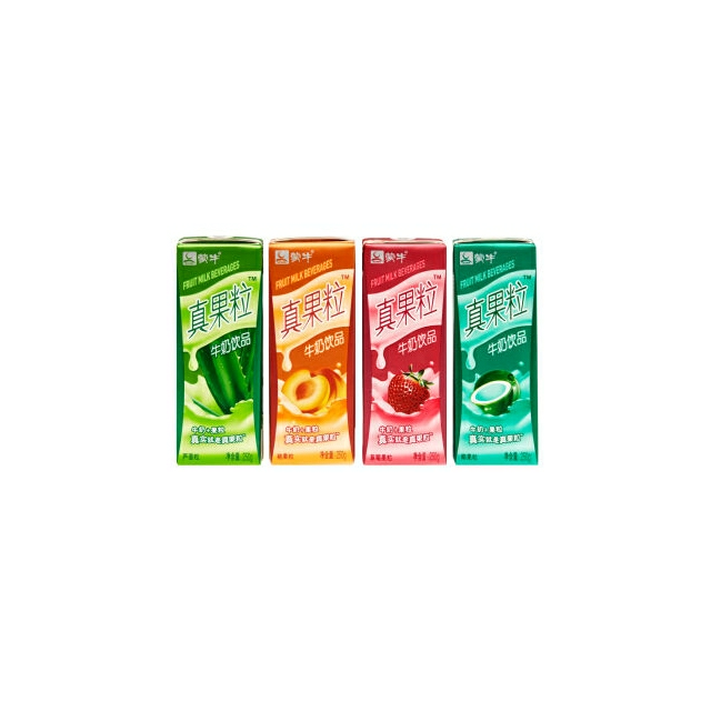 真果粒牛奶饮品草莓芦荟椰果桃果粒250g24四种口味缤纷装新老包装随机
