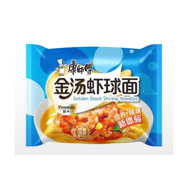 > 康师傅 金汤虾球面 五连包 居家旅行 通宵熬夜