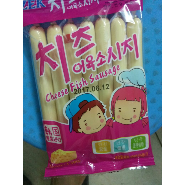 韩国进口zek芝士鳕鱼肠105g15g7袋儿童宝宝食品进口零食