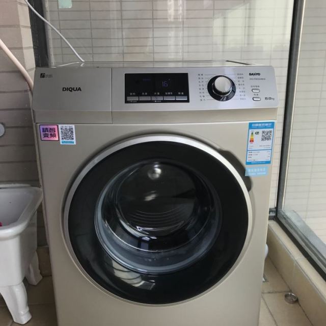 三洋sanyodgf80322big8公斤下排水多段加热变频滚筒洗衣机金色