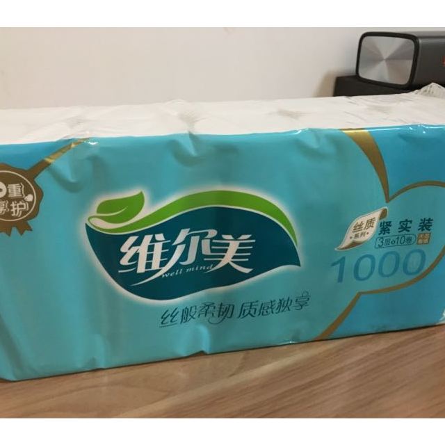 维尔美丝质系列无芯卷纸3层100克10卷卷纸纸质洁白