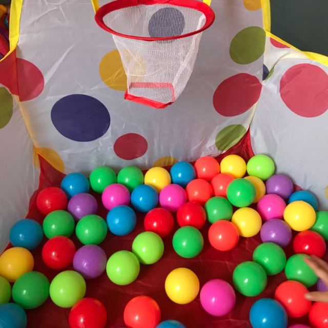海洋球池宝宝玩具游戏屋婴儿波波球 小号投篮球池 100个海洋球游戏屋