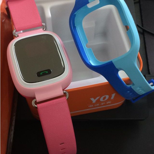 小天才电话手表y01款粉色皮革 智能手表 儿童智能定位手表 儿童防丢失