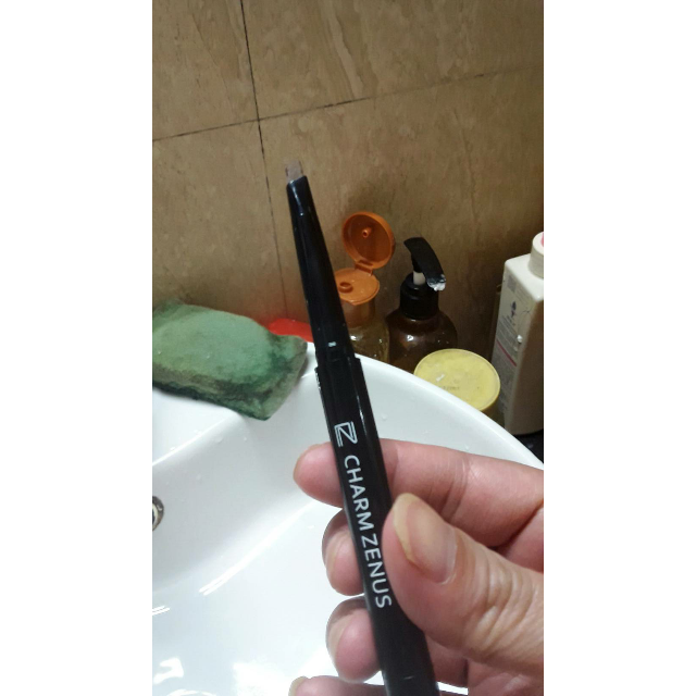 防水防汗不晕染初学者画眉一字眉粉带眉刷(深棕色)眉笔颜色还可以