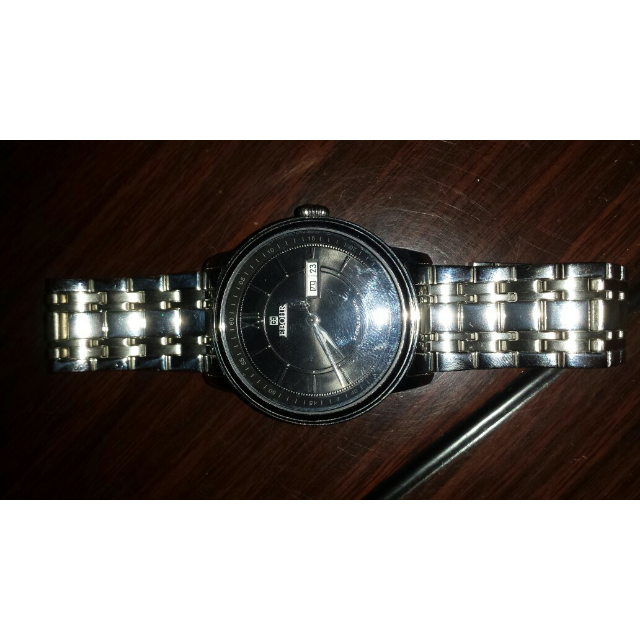 休闲豪华双历显示黑盘钢带手表自动机械表 男女30010116/23高清大图