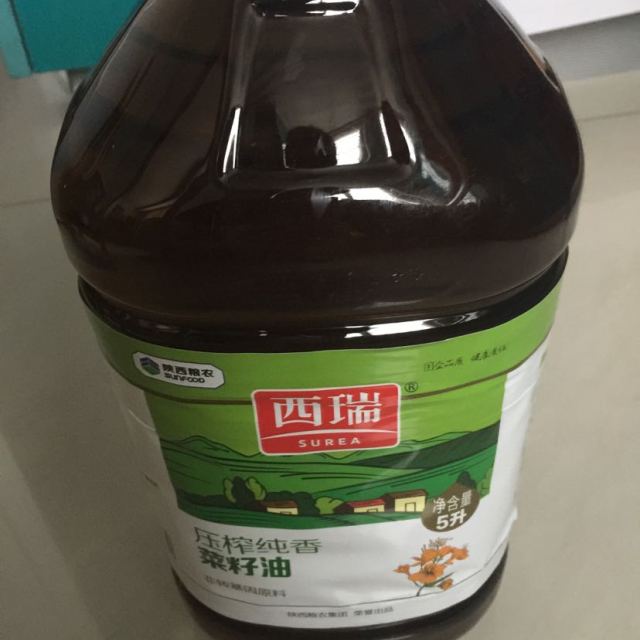 西瑞surea压榨纯香菜籽油5l500ml桶瓶装非转基因食用油物理压榨放心