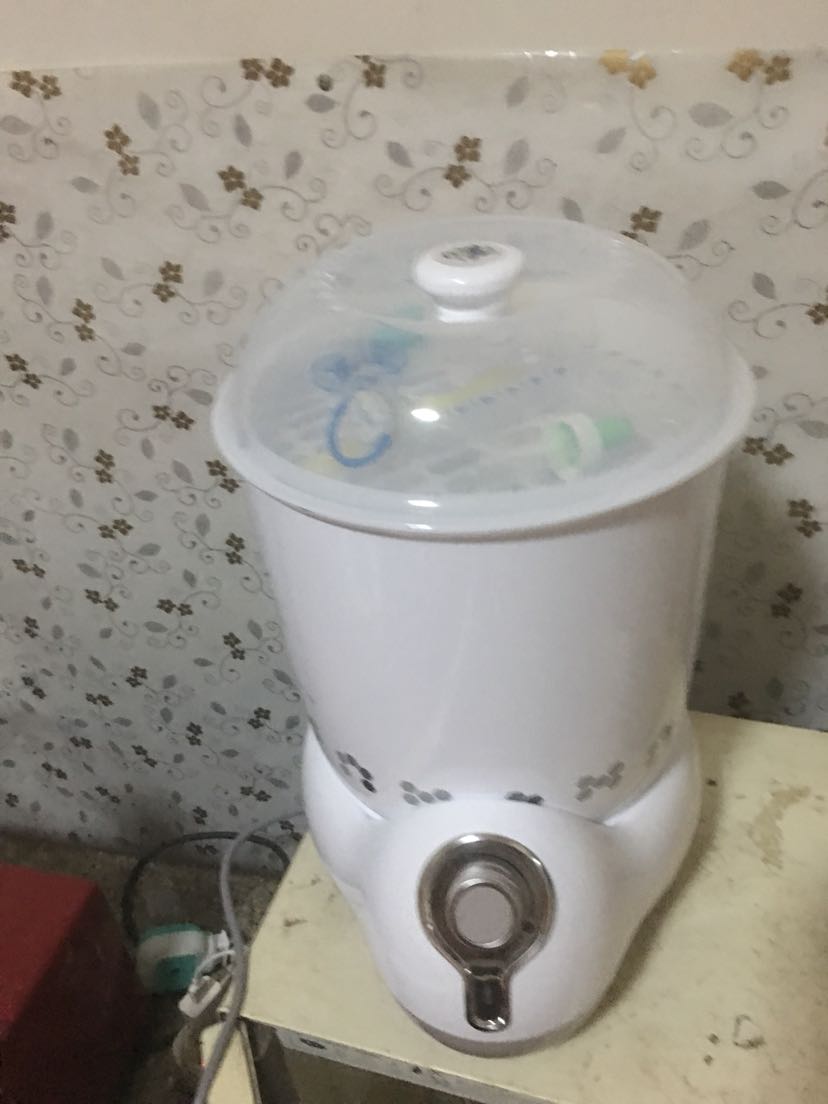 小白熊奶瓶消毒器 婴儿奶瓶蒸汽消毒锅0870 宝宝奶瓶消毒器带烘干晒单