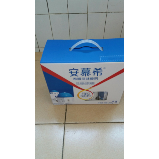 中粮我买网伊利安慕希希腊风味酸奶原味205g16盒箱新老包装随机发