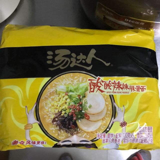 統一湯達人酸酸辣辣豚骨面方便麵130g5袋