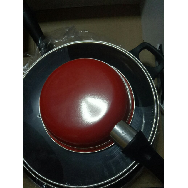 苏泊尔(supor)炒锅三件套搪瓷无烟明火专用套装锅炒锅30cm汤锅26cm