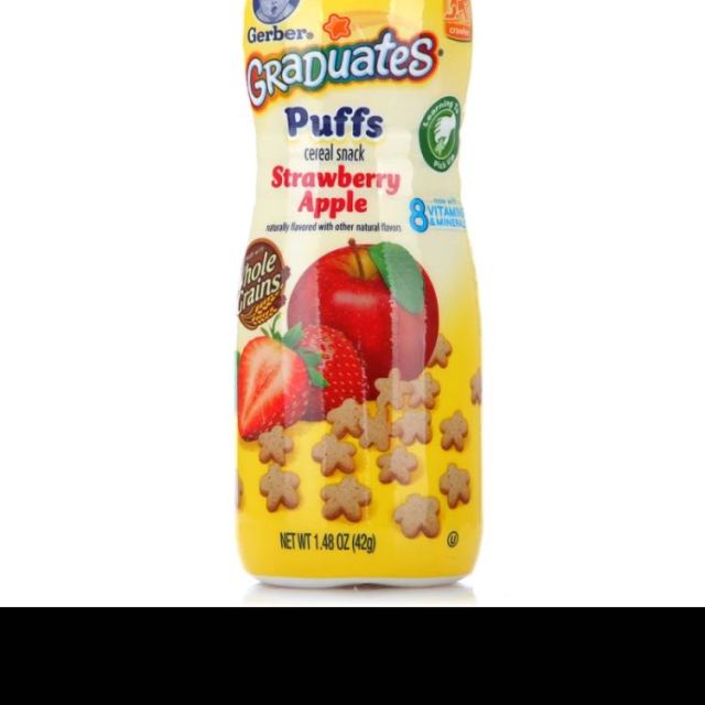 嘉宝(gerber) 草莓苹果味星星米饼42g儿童饼干孩子很爱吃,一直**-苏宁