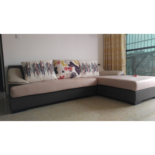 全友家私新款大小户型客厅沙发现代简约皮布艺沙发组合家具73018 荷塘