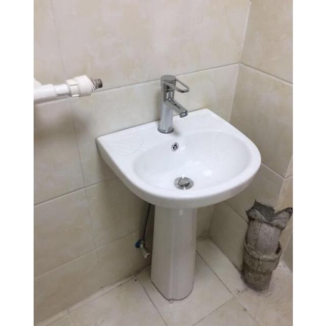 面盆立柱式台上盆卫生间阳台池一体连体台盆小户型洗漱台c款柱盆下水