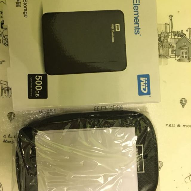 送防震包 西部数据wd elements 移动硬盘超薄新款 500g 500gb 移动