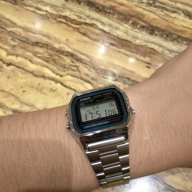 > 卡西欧手表casio复古经典digital系列电子男表 a158wa-1d.