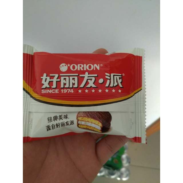 好丽友orion糕点巧克力派408g盒12枚蛋糕礼盒