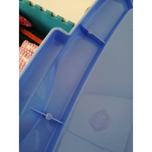 > 禧天龙树脂塑料收纳箱衣物环保储物箱玩具箱 蓝色商品评价 > 看起来