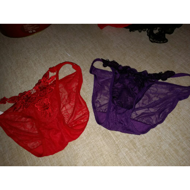 邦诺姿 品牌情趣珍珠开裆女士内裤性感诱惑透明露毛真人丁字裤女情趣