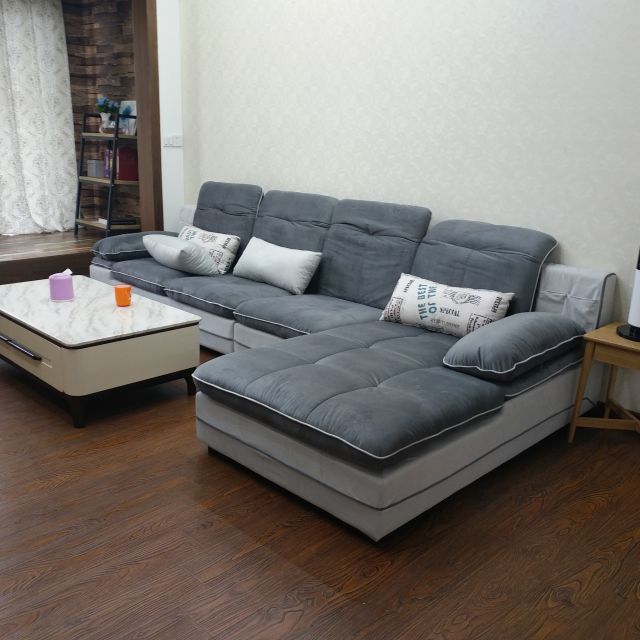 a家家具沙发布艺沙发可拆洗透气绒布客厅家具组合套装懒人北欧现代