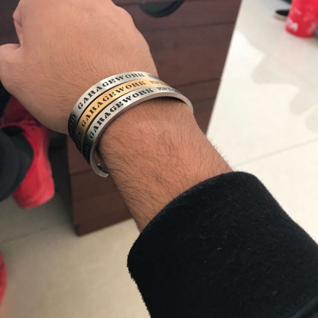 彩丽馆欧美原创潮牌rouille时尚个性钛钢手环男 权志龙gd潮人男士手镯