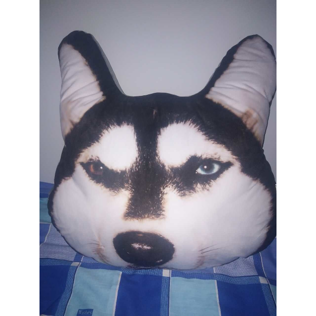 > 创意3d大狗头抱枕哈士奇毛绒玩具公仔趴狗枕头生日礼物商品评价 >