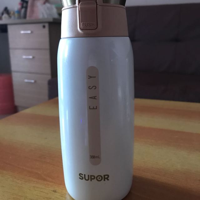 苏泊尔304不锈钢星空真空保温杯380ml茶水杯一键开合汽车杯kc38bh1