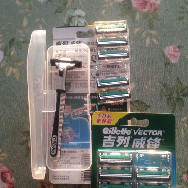 gillette/吉列威鋒手動剃鬚刀男士鋒速老式刮鬍刀雙層刀片刀頭1刀架14