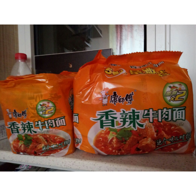香辣牛肉面 五连包 康师傅 (经典系列)香辣牛肉面 五连包方便面一直都