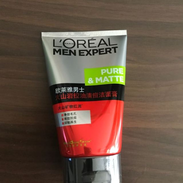 欧莱雅loreal男士火山岩控油清痘洁面膏100ml洁面膏霜洗面奶洁面乳