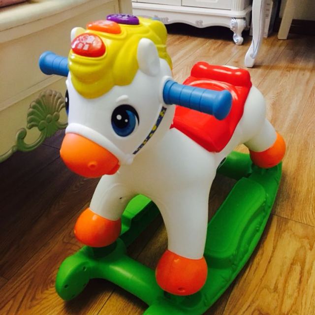 汇乐玩具(huile toys)快乐摇马 987 儿童音乐小木马摇摇马/滑行车摇摇