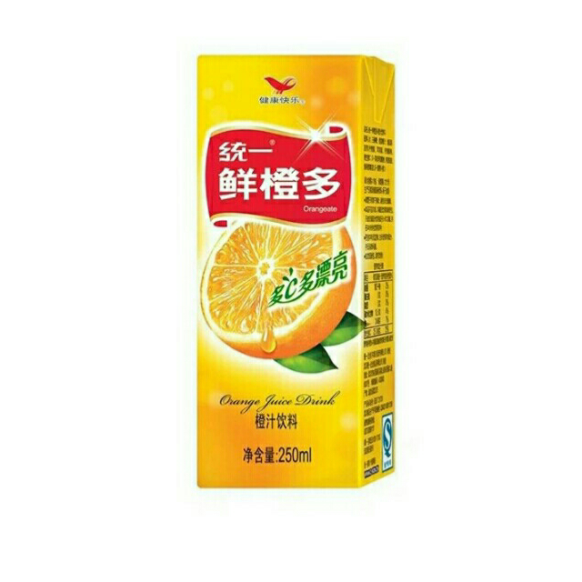 統一gs鮮橙多250ml24盒箱多c多漂亮鮮橙味飲料整箱