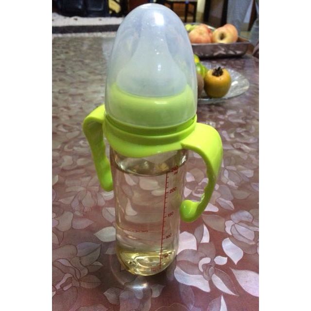 贝亲pigeon自然实感宽口径ppsu奶瓶240ml配l奶嘴绿色旋盖lsizeaa93