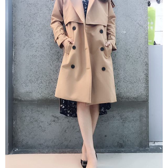 服装鞋帽 女装 女士风衣 千仙仙风衣女中长款外套2017新款春秋装显瘦