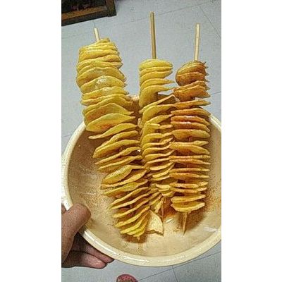 电动不锈钢螺旋薯片机商用拉伸龙卷风旋风旋转土豆机薯塔机