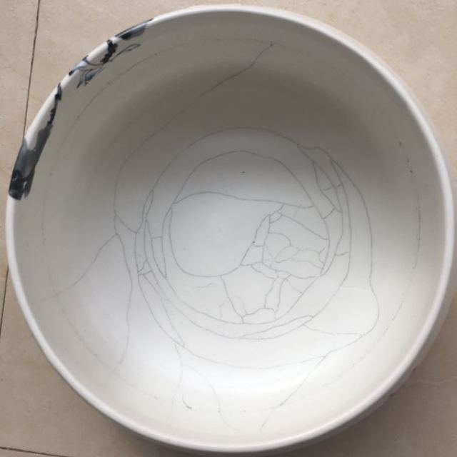 > 紫林轩 文房四宝套装毛笔书法墨池笔洗 毛笔池 砚洗景德镇陶瓷彩绘