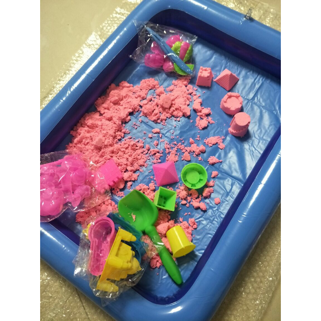 5斤粉色收纳桶套装 太空沙星空沙太空超轻不干泥粘土流动沙土1-3-6