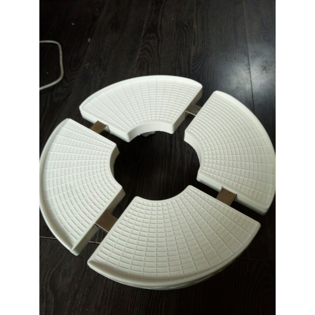 > 聚材网 乳白色圆形空调柜机底座 单价:50元/个,10只/箱,5箱包邮