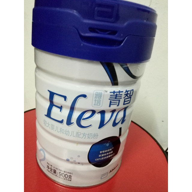 雅培abbotteleva菁挚纯净较大婴儿配方奶粉2段900克爱尔兰原装进口原