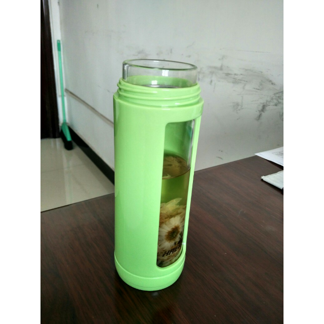 哈尔斯340ml玻璃杯耐摔便携商务水杯创意带盖车载杯子男女随手杯茶杯