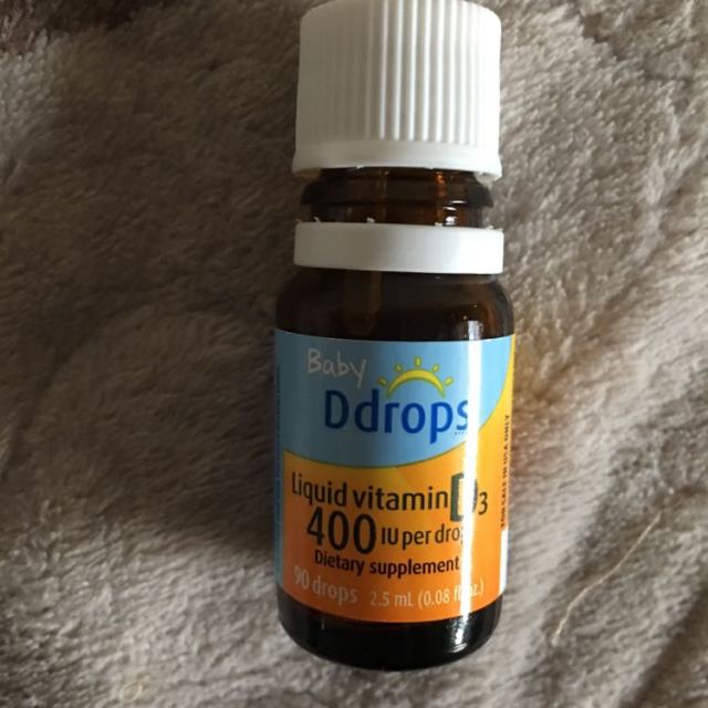 babyddrops天然婴儿vd维生素d3滴剂400iu25ml90滴瓶0岁以上美国直采